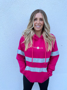 Pink hi 2025 vis hoodie